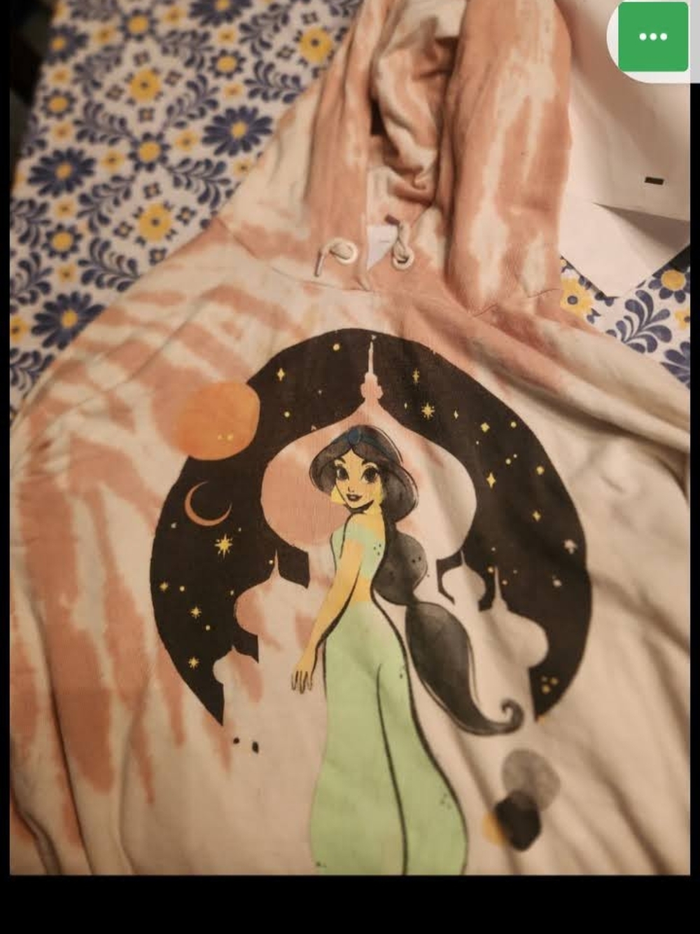 Disney Pink Tie-Dye Hooded Sweatshirt with Princess Graphic